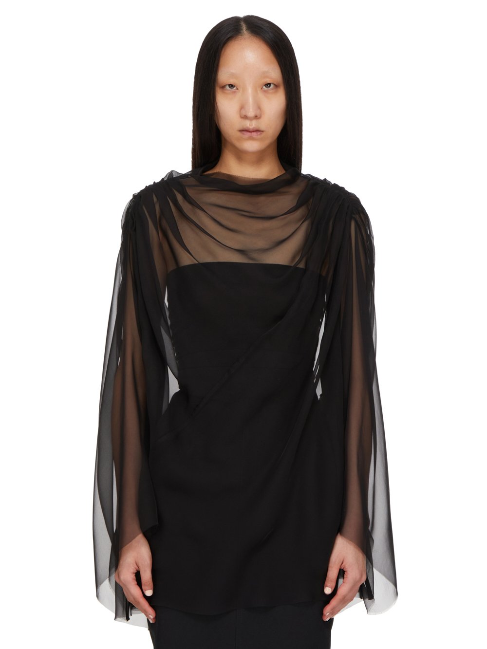 Draped silk top